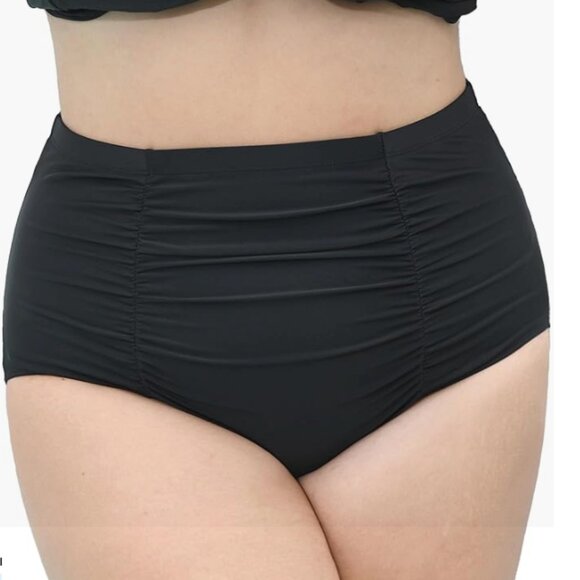 NWT Black High Waisted Bikini Bottoms Size Large - Picture 1 of 4